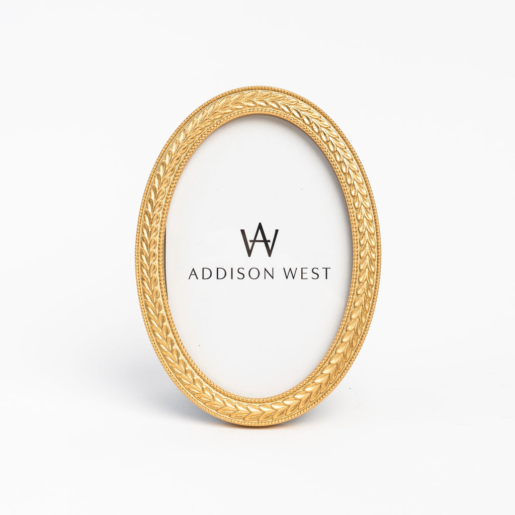Cadre photo ovale avec couronne de laurier