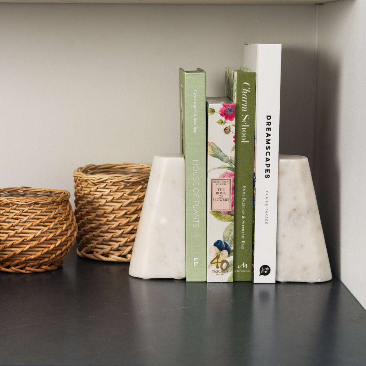 Serre-livres en marbre, lot de 2