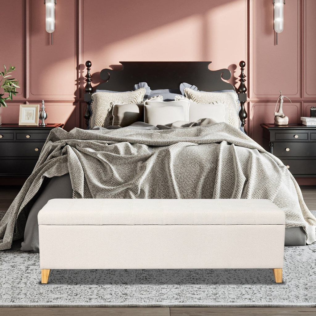 Banc coffre de rangement en cuir reconstitué Adeco 50