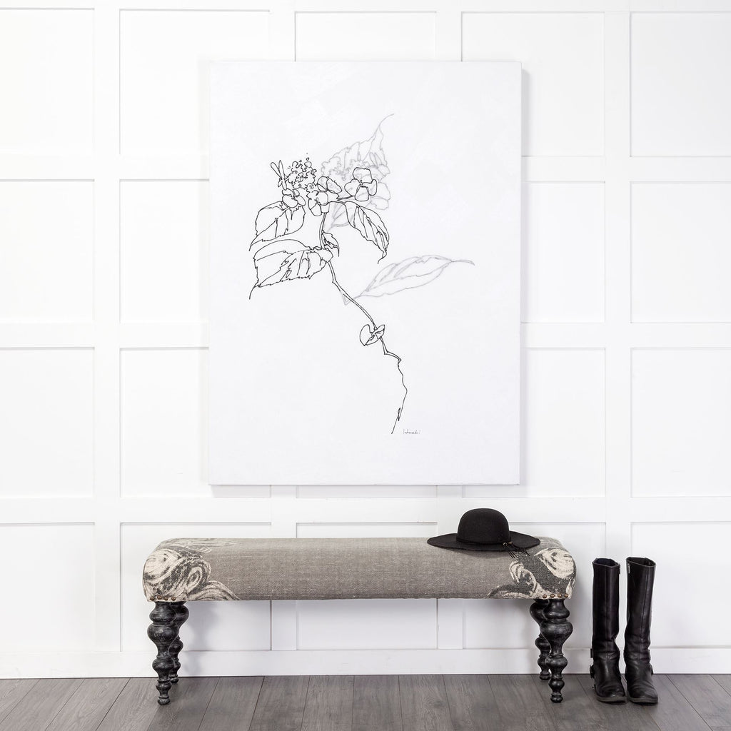 Banc rembourré Medina avec pieds tournés