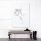 Banc rembourré Medina avec pieds tournés