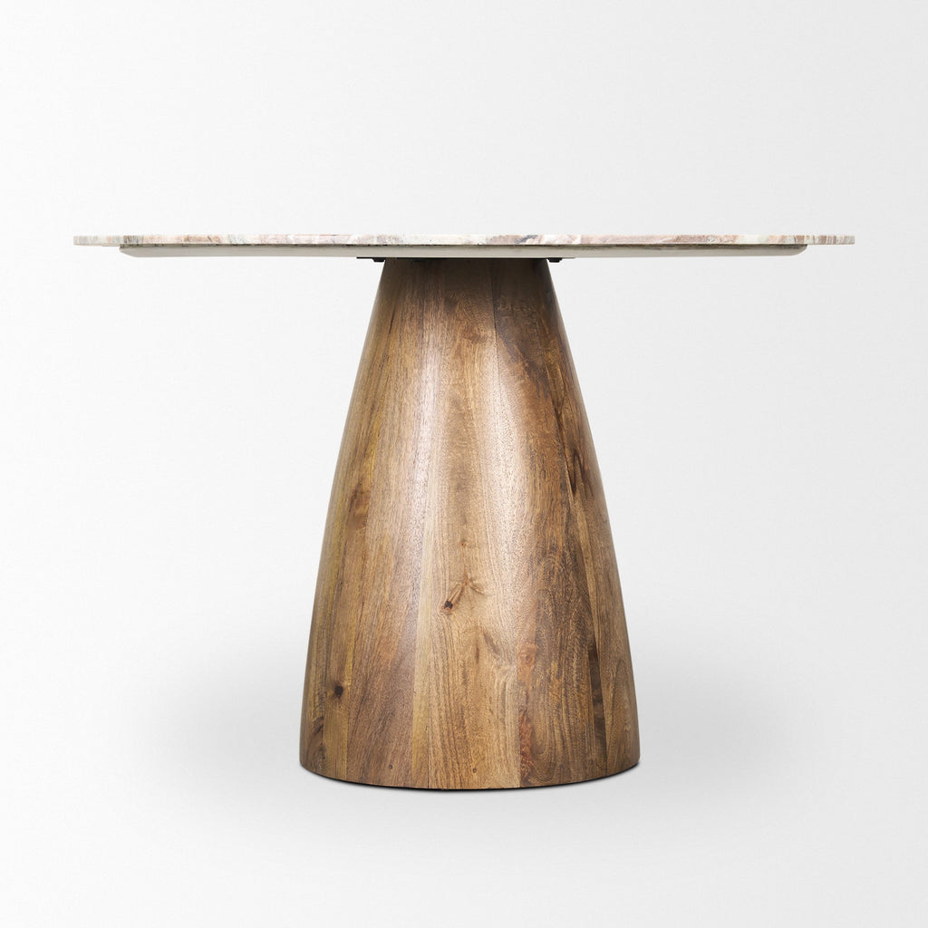 Table de salle à manger ronde Sevilla 42 en marbre rose