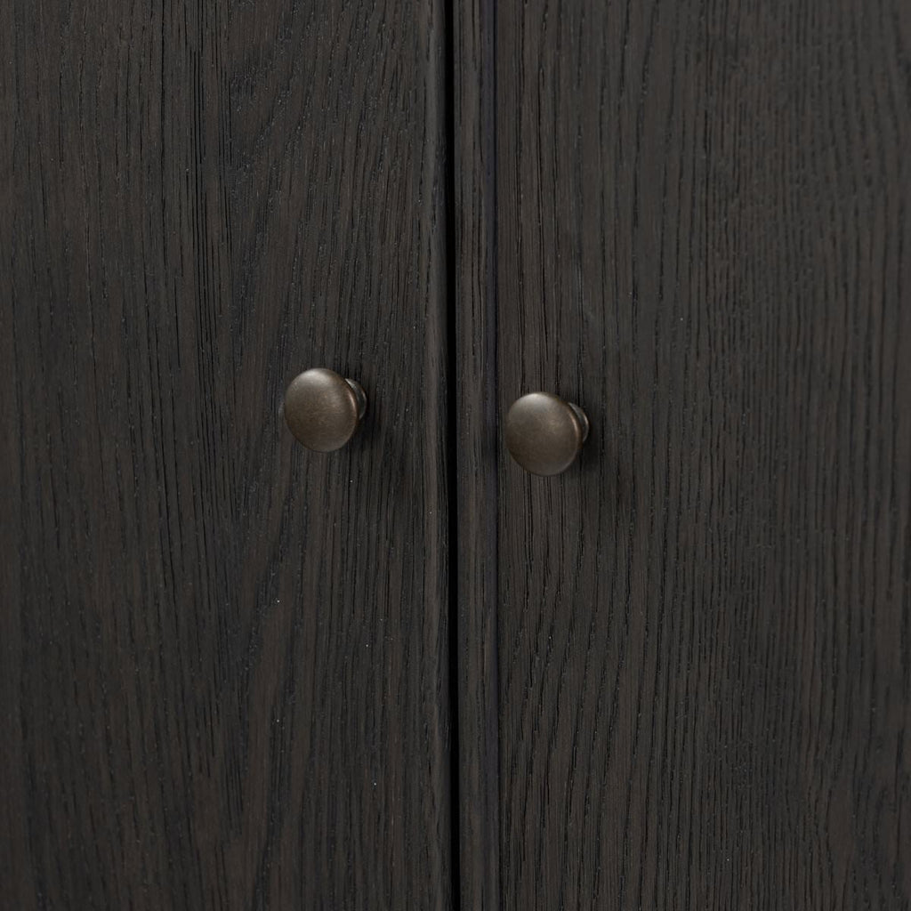 Meuble bar Amber Lewis x Four Hands Bari en placage noir fumé craquelé