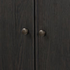 Meuble bar Amber Lewis x Four Hands Bari en placage noir fumé craquelé