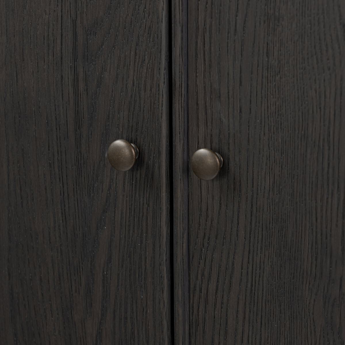 Meuble bar Amber Lewis x Four Hands Bari en placage noir fumé craquelé