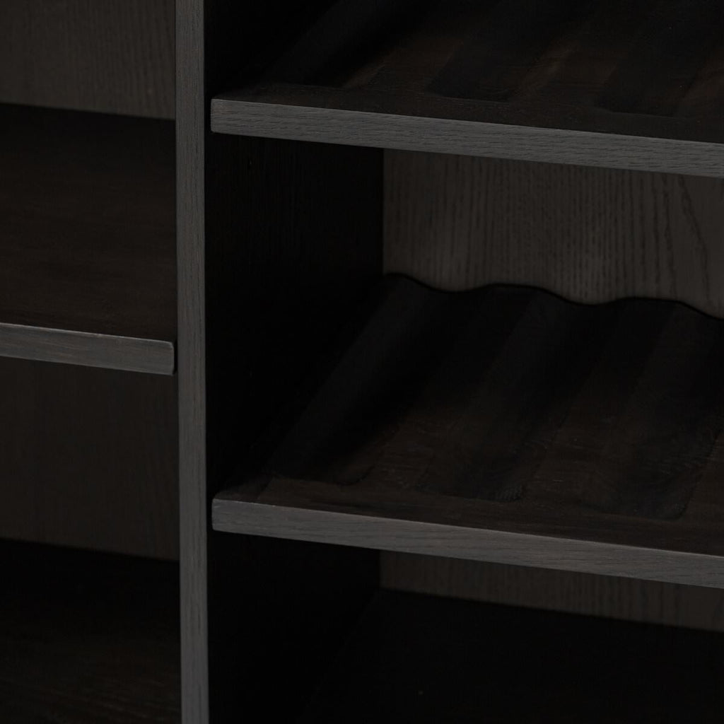 Meuble bar Amber Lewis x Four Hands Bari en placage noir fumé craquelé