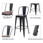 Tabourets de bar style ferme Andeworld, ensemble de 4 tabourets de bar hauteur comptoir - Lot de 4