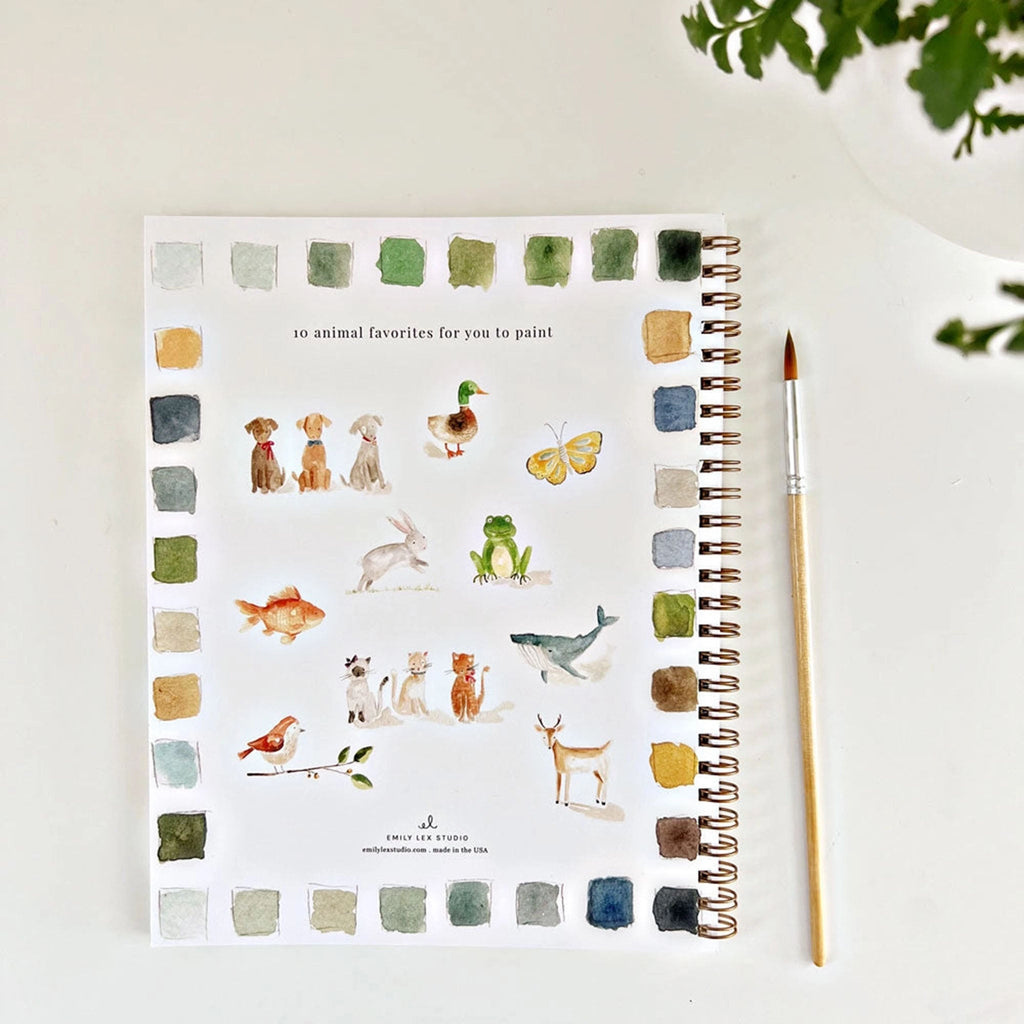 Cahier d'aquarelle sur les animaux