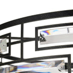 Lustre Anita à abat-jour tambour et prisme en verre transparent