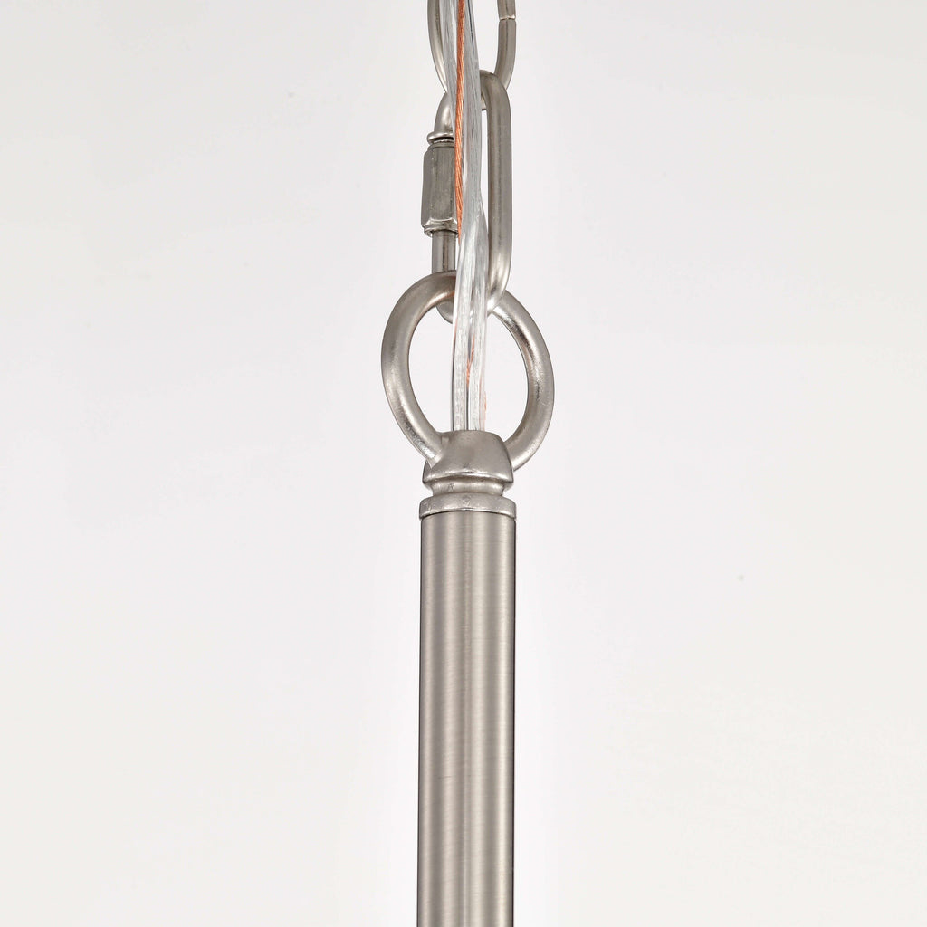 Lustre Anita à abat-jour tambour et prisme en verre transparent