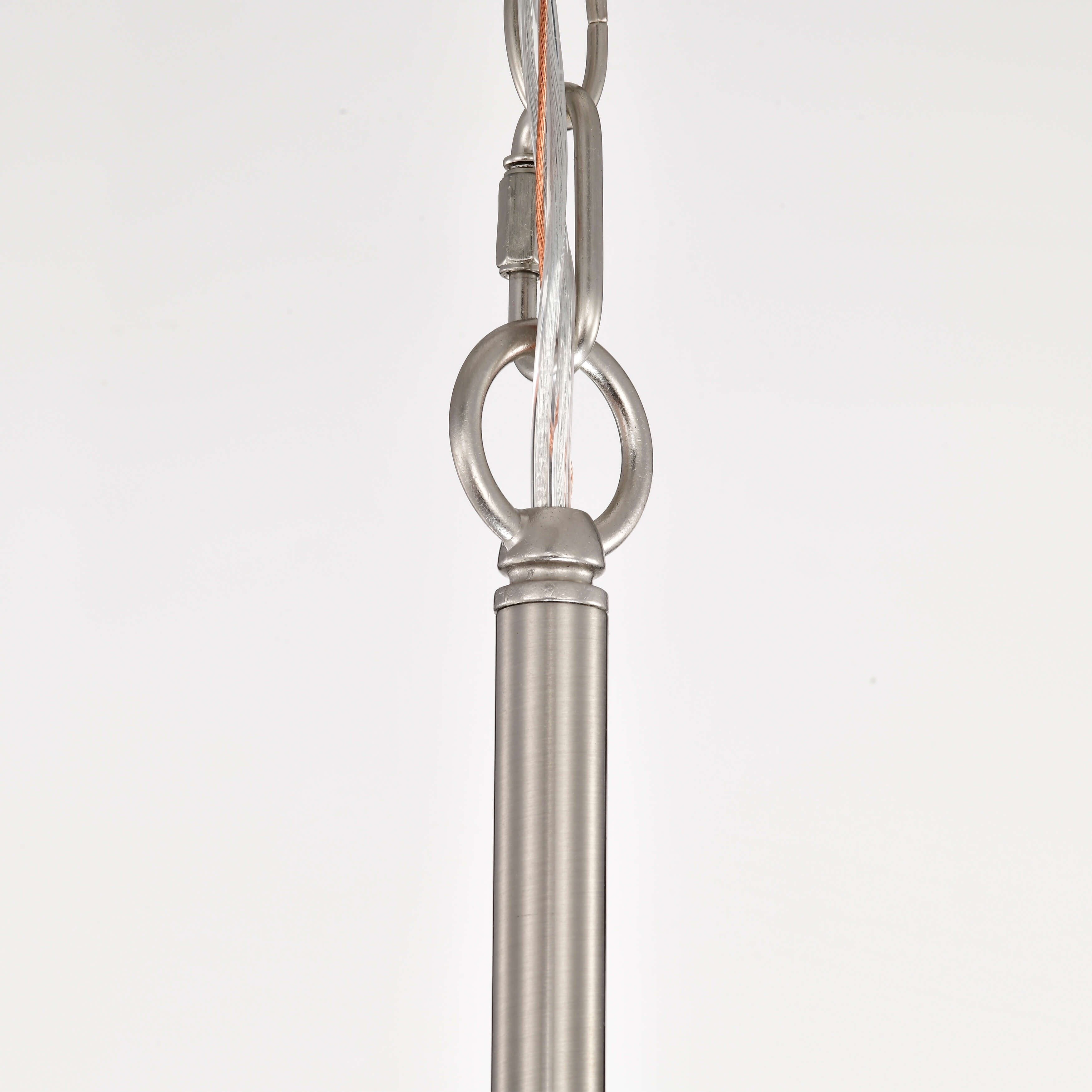 Lustre Anita à abat-jour tambour et prisme en verre transparent