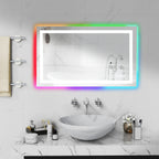 Miroir de salle de bain antibuée rétroéclairé RGB et éclairé par LED