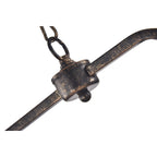 Luminaire rectangulaire à 6 lumières pour îlot de cuisine, en bronze antique, avec suspension en cristal - Bronze antique