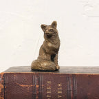 Renard assis en laiton vieilli