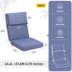 Ensemble de 4 coussins pour chaise de patio à dossier haut Aoodor, 46 x 21 x 4 pouces (coussins seulement)