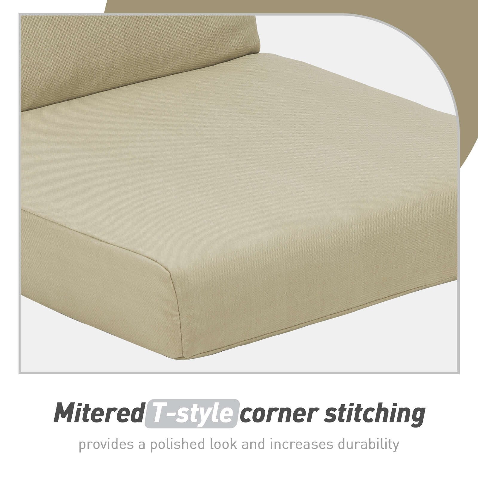 Ensemble de 4 coussins pour chaise de patio à dossier haut Aoodor, 46 x 21 x 4 pouces (coussins seulement)