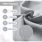 Ensemble de 4 coussins pour chaise de patio à dossier haut Aoodor, 46 x 21 x 4 pouces (coussins seulement)