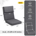 Ensemble de 4 coussins pour chaise de patio à dossier haut Aoodor, 46 x 21 x 4 pouces (coussins seulement)