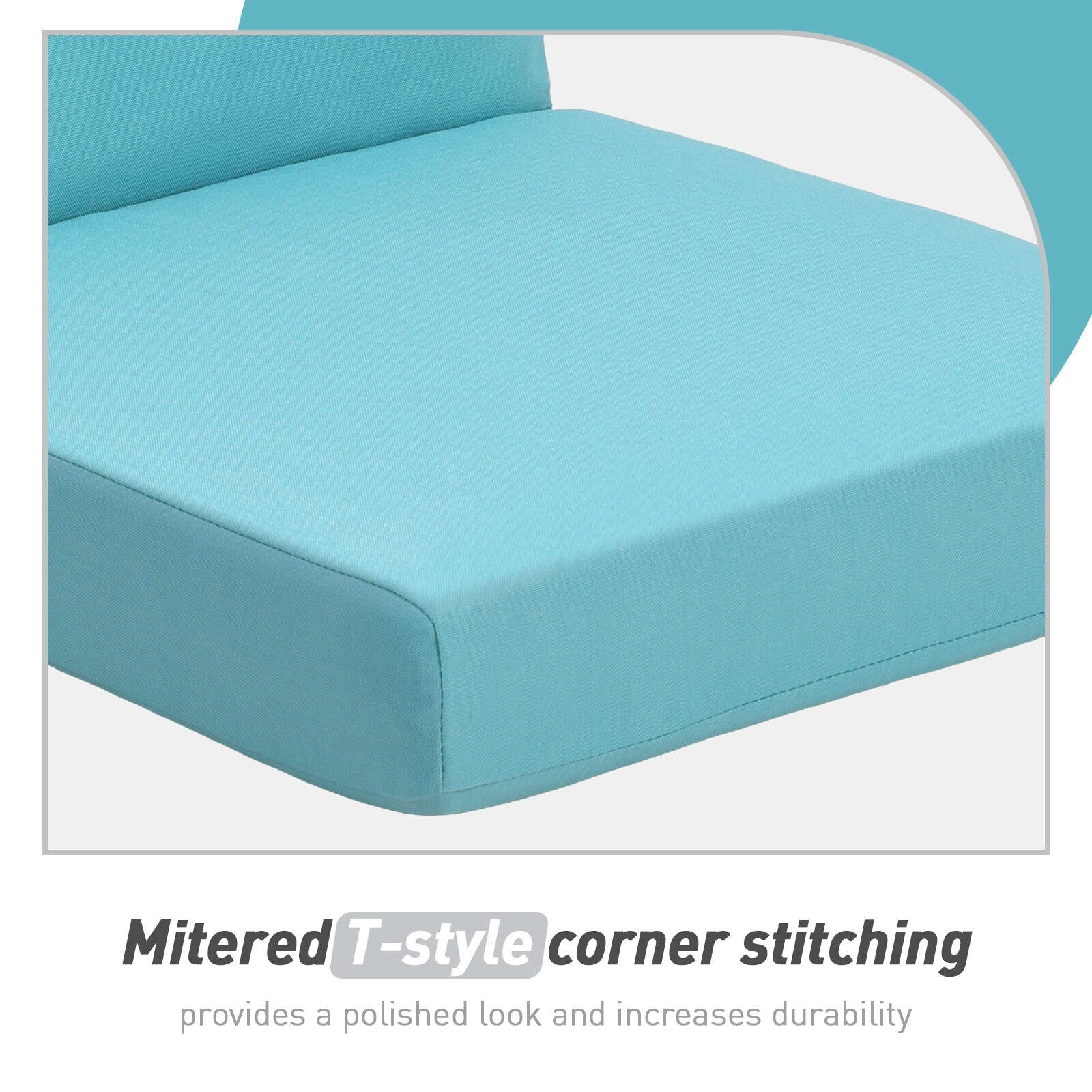 Ensemble de 4 coussins pour chaise de patio à dossier haut Aoodor, 46 x 21 x 4 pouces (coussins seulement)