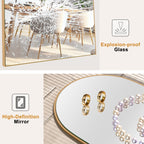 Miroir sur pied en bois arqué, miroir mural