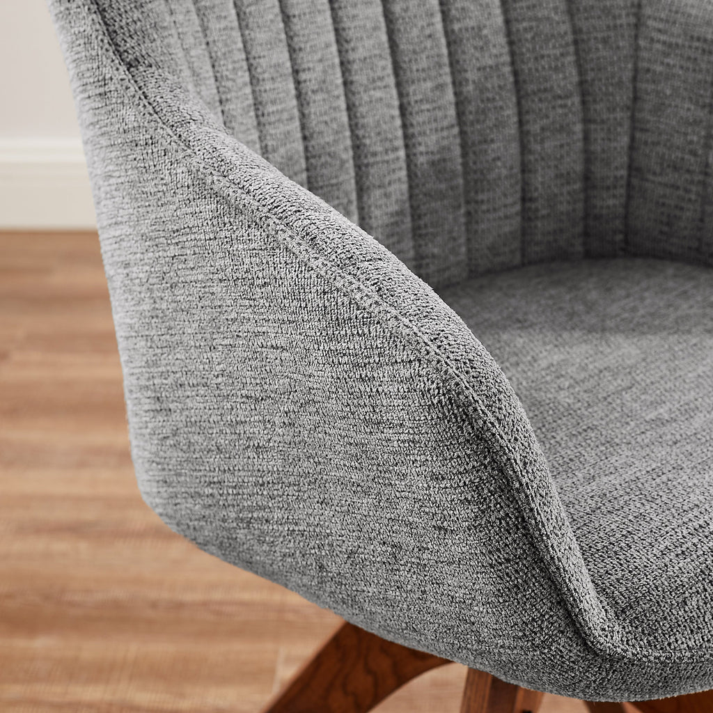 Fauteuil pivotant Art Leon pour bureau à domicile moderne avec pieds en bois