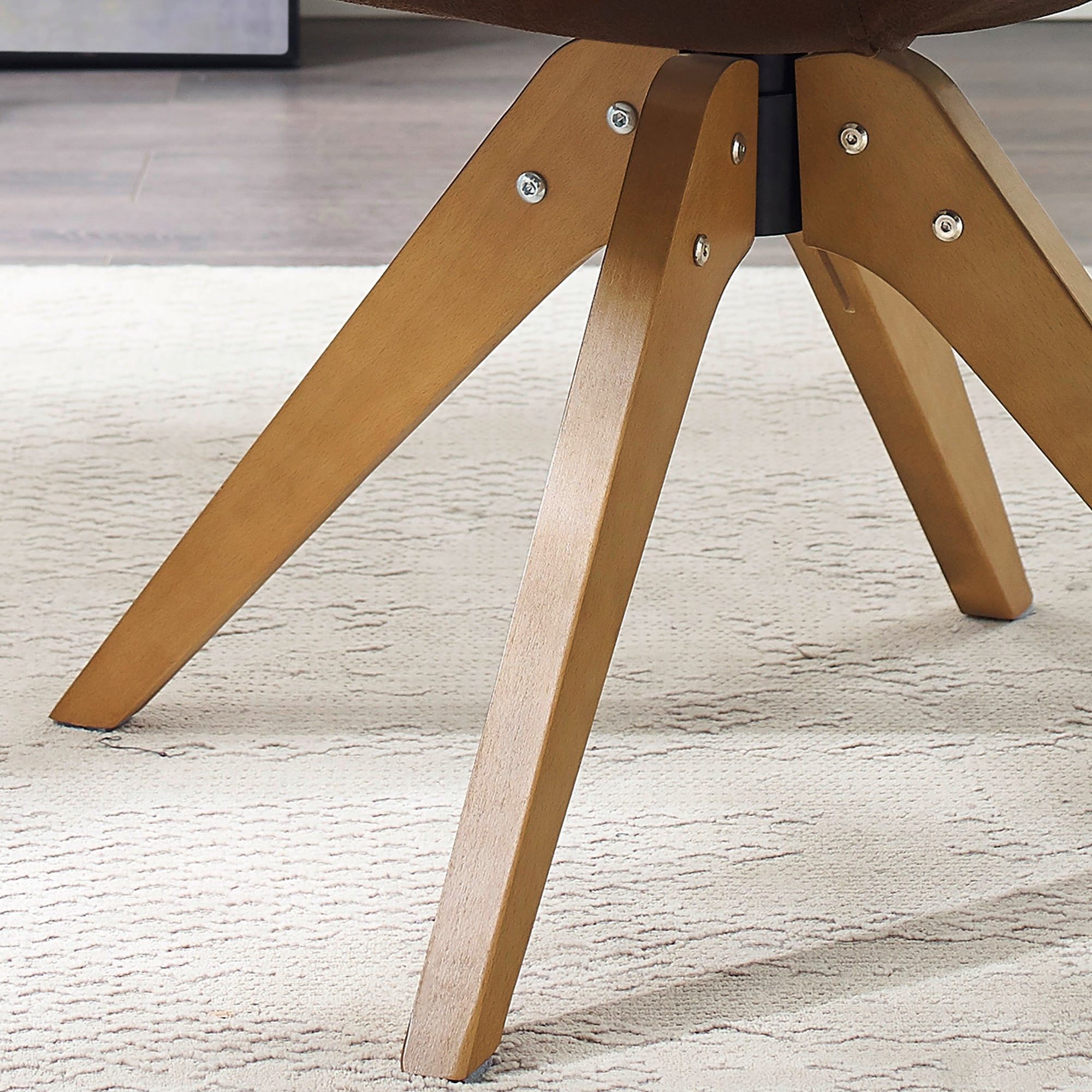 Fauteuil pivotant Art Leon pour bureau à domicile moderne avec pieds en bois