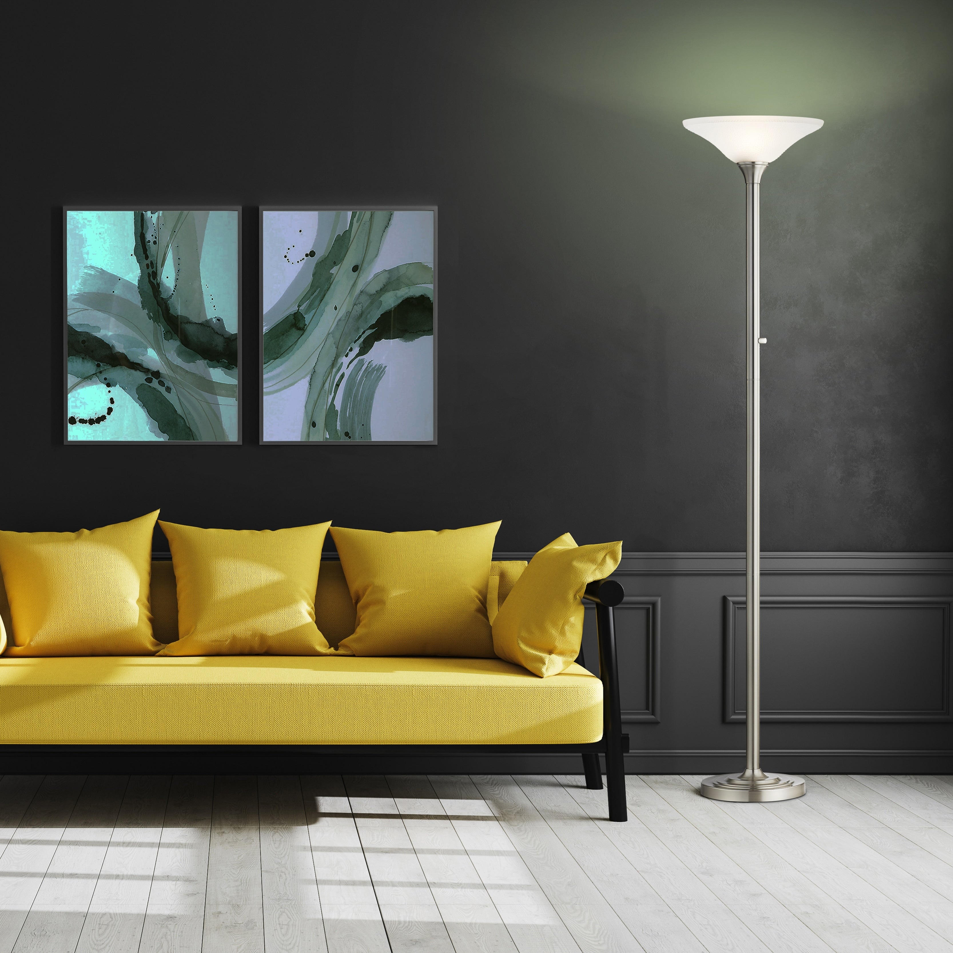 Lampadaire Artiva USA 71 LED avec abat-jour en verre martelé - 71