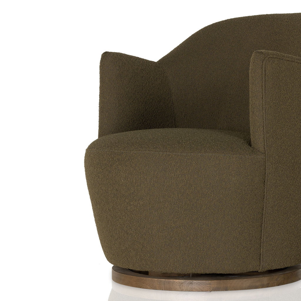 Fauteuil pivotant Four Hands Aurora en boucle olive