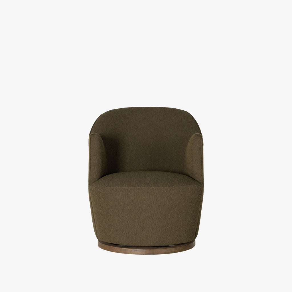 Fauteuil pivotant Four Hands Aurora en boucle olive