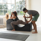 Chaise longue convertible Avana Kami / Yoga et massage - Pouf 2 en 1 avec fauteuil de yoga dépliable dissimulé, Microvelours - Non disponible