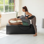Chaise longue convertible Avana Kami / Yoga et massage - Pouf 2 en 1 avec fauteuil de yoga dépliable dissimulé, Microvelours - Non disponible