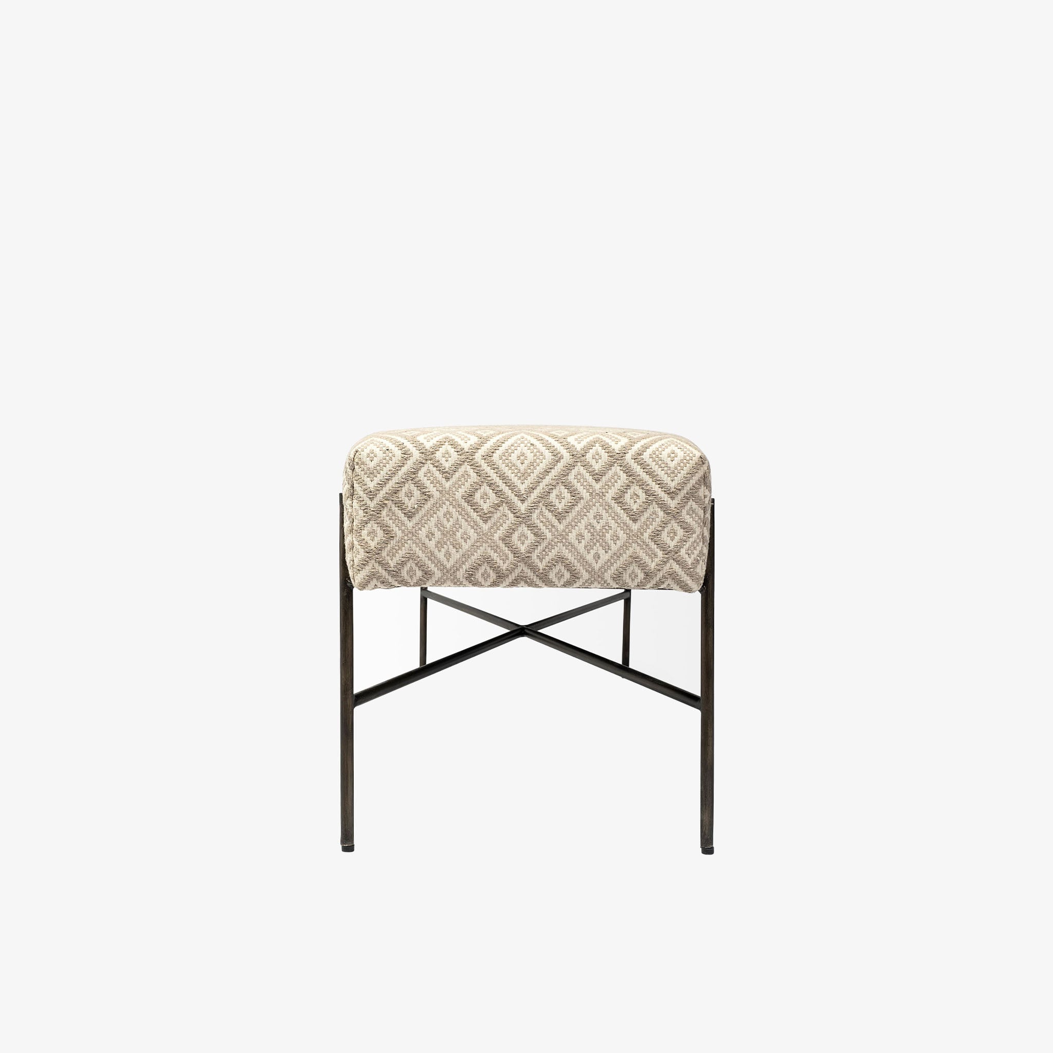 Banc rembourré de style Kilim Averill couleur crème