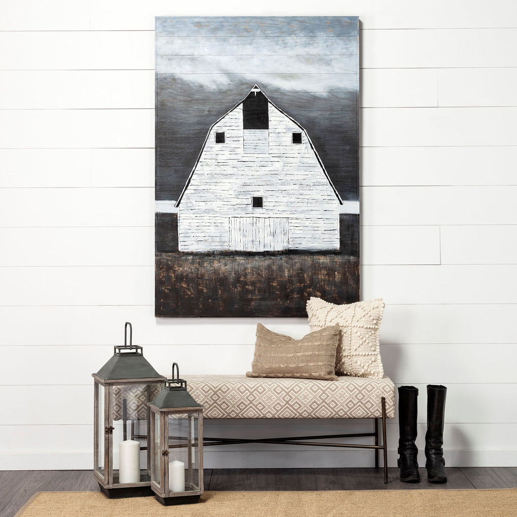 Banc rembourré de style Kilim Averill couleur crème