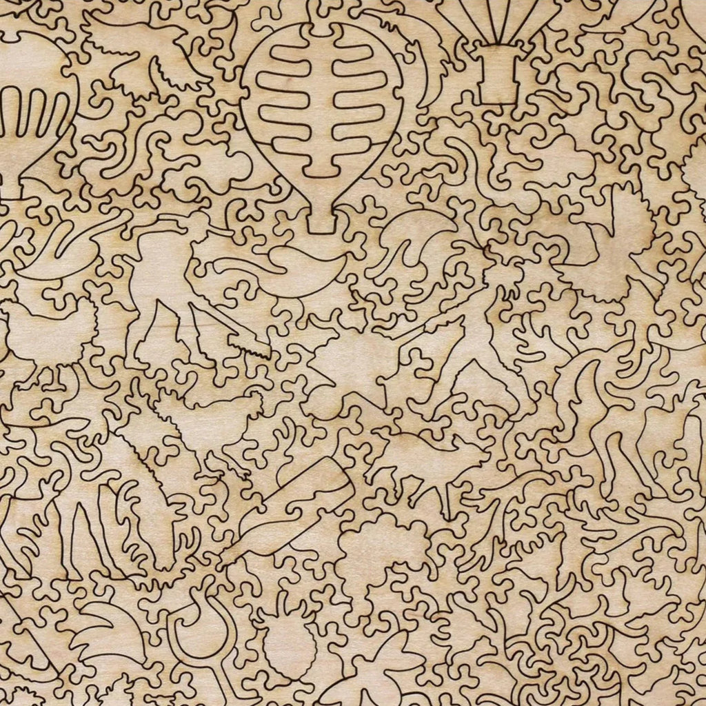 Ballons puzzle de la Liberté au-dessus des terres agricoles