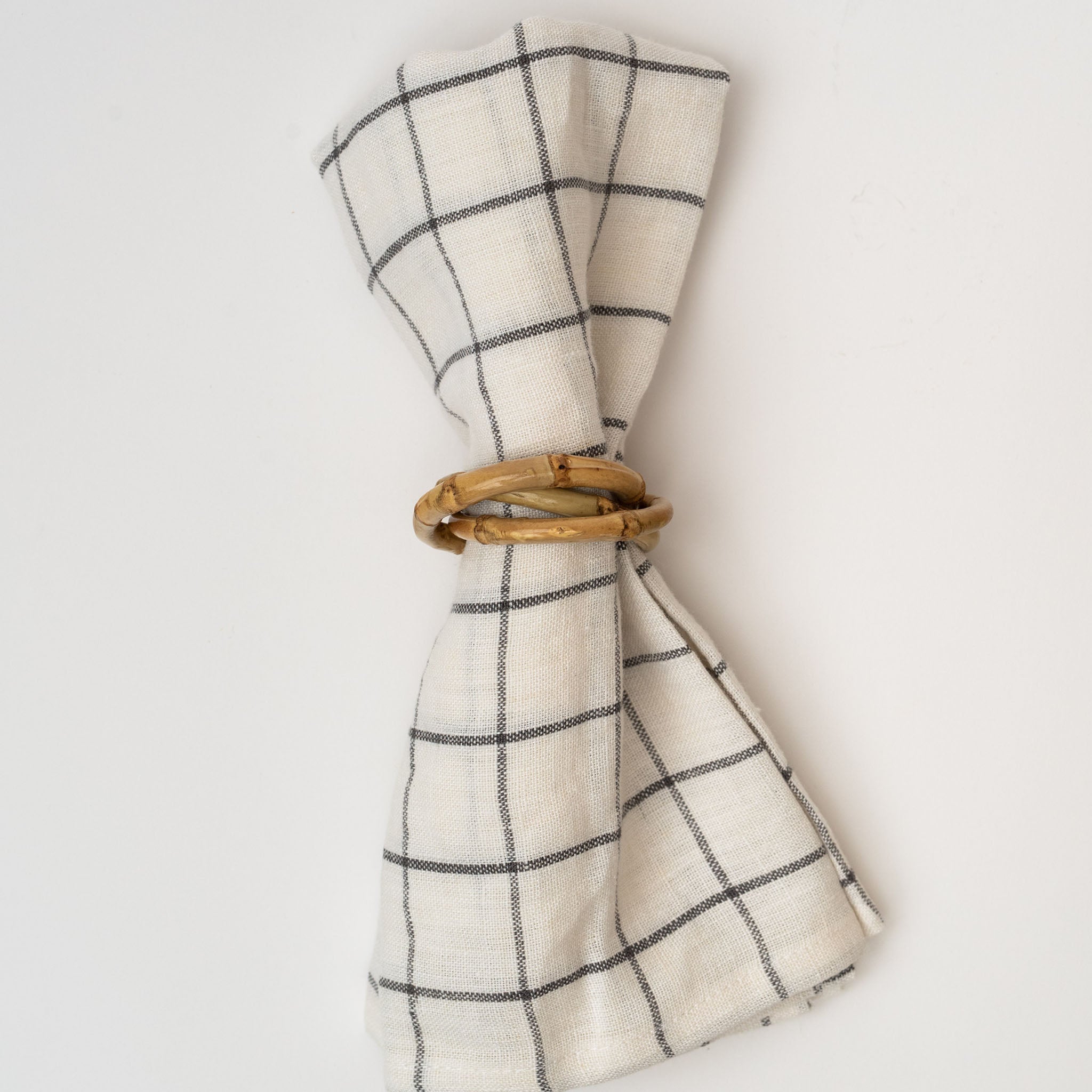 Ronds de serviette en bambou - Lot de quatre