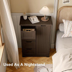 Meuble de rangement de sol pour salle de bain, meuble de rangement autoportant avec 4 tiroirs et étagère réglable