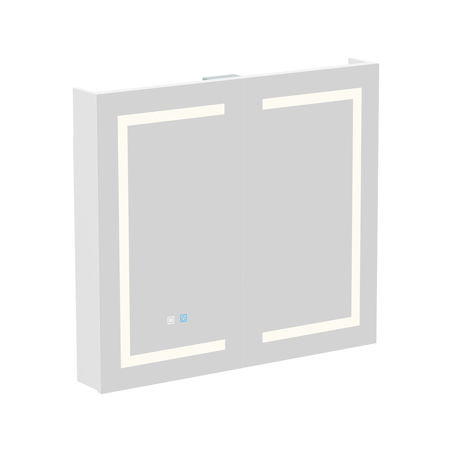 Armoire à pharmacie murale blanche avec miroir LED antibuée 6000K