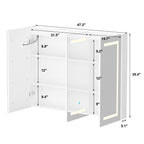 Armoire à pharmacie murale blanche avec miroir LED antibuée 6000K