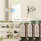 Armoire à pharmacie murale blanche avec miroir LED antibuée 6000K