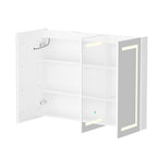 Armoire à pharmacie murale blanche avec miroir LED antibuée 6000K