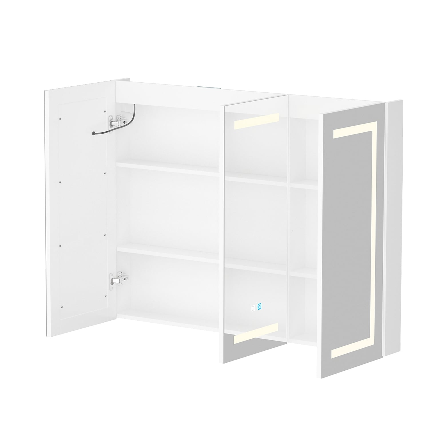 Armoire à pharmacie murale blanche avec miroir LED antibuée 6000K