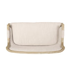 Canapé deux places en bois beige-brun avec structure en bois d'hévéa