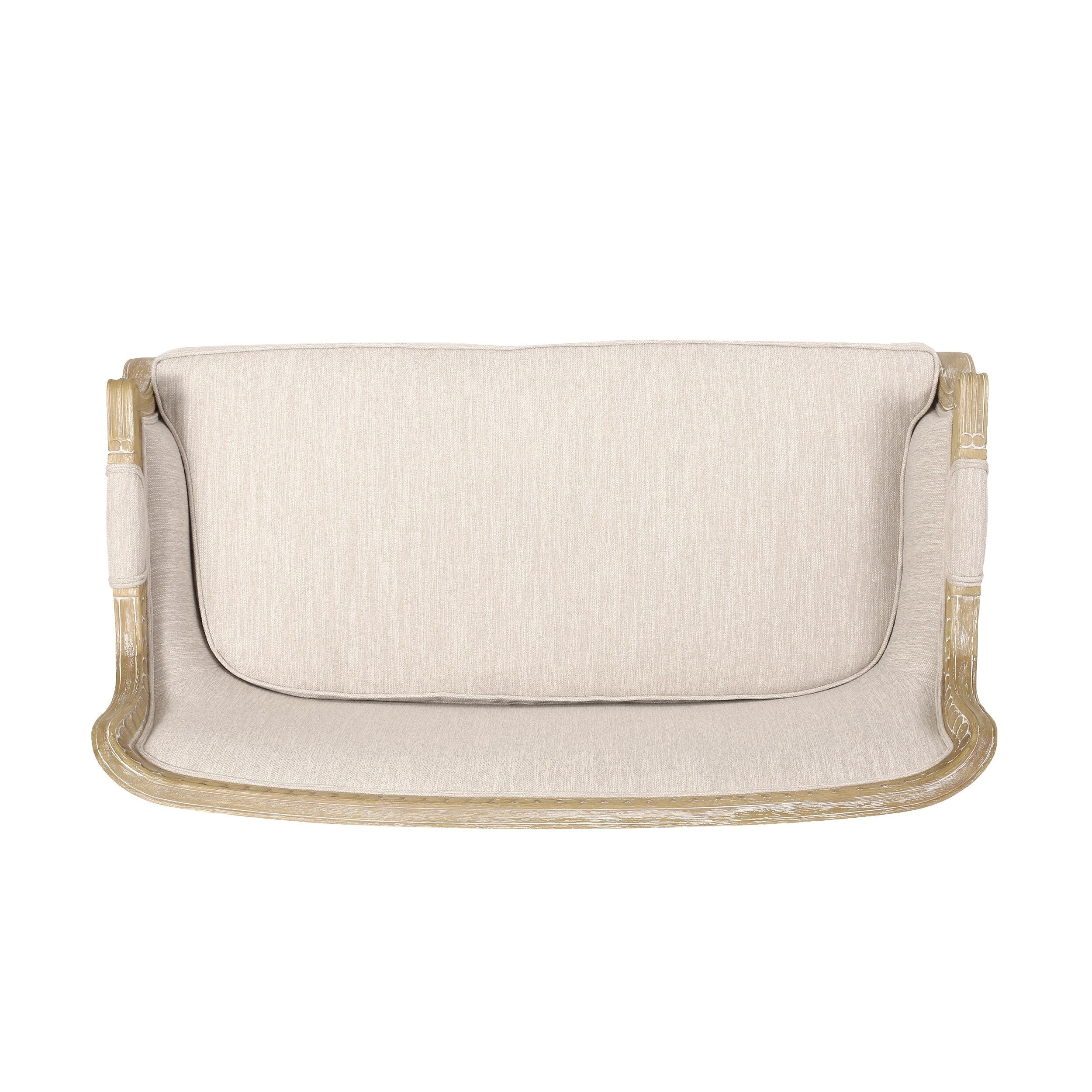 Canapé deux places en bois beige-brun avec structure en bois d'hévéa