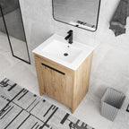 Meuble-lavabo Beingnext 24/30/36 avec vasque, meuble-lavabo autoportant avec porte à fermeture douce et étagère réglable