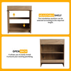 Meuble-lavabo Beingnext 24/30/36 avec vasque, meuble-lavabo autoportant avec porte à fermeture douce et étagère réglable