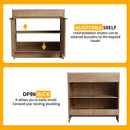 Meuble-lavabo Beingnext 24/30/36 avec vasque, meuble-lavabo autoportant avec porte à fermeture douce et étagère réglable