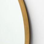 Miroir rond Bellvue à quatre mains en laiton poli