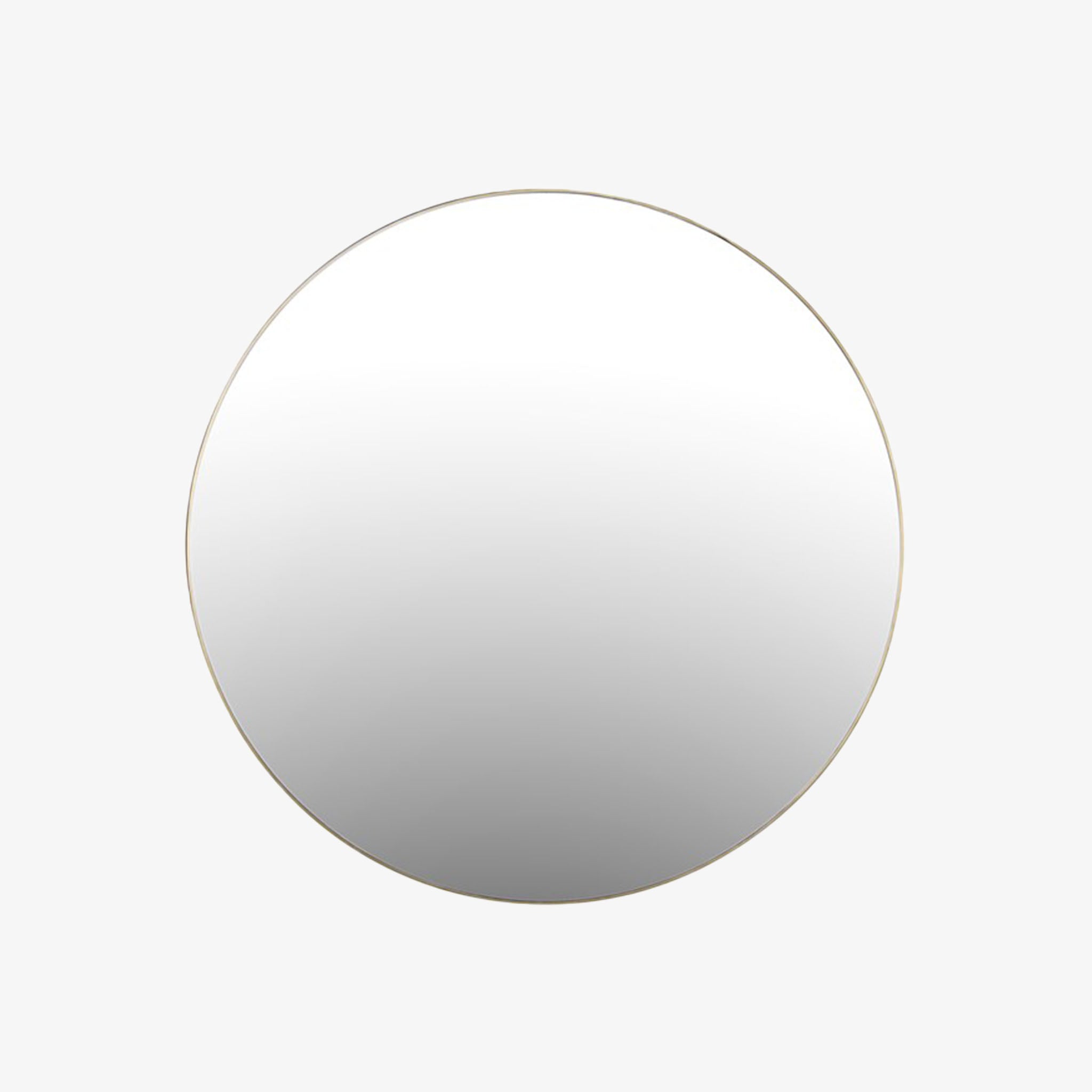 Miroir rond Bellvue à quatre mains en laiton poli