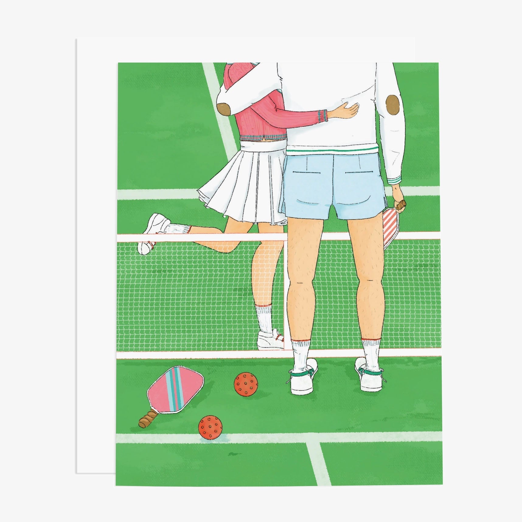 Carte de vœux pour couple de pickleballeurs : Meilleur match