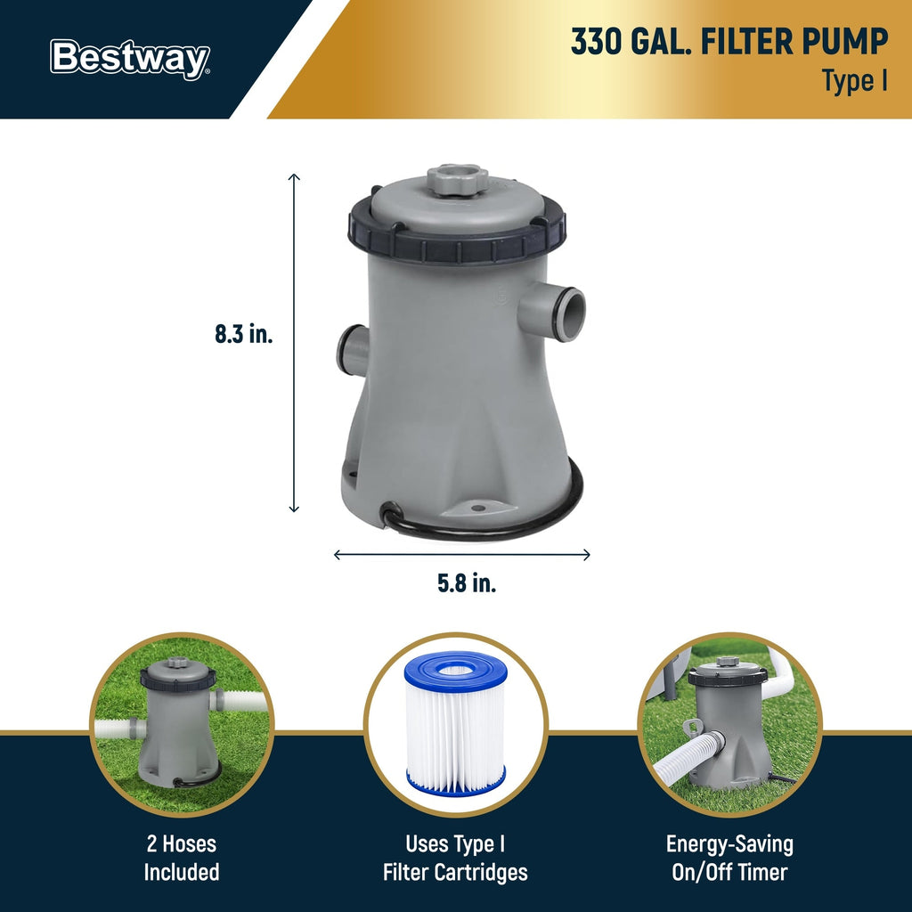 Piscine extérieure ronde hors sol Bestway Steel Pro MAX 10'x30 avec pompe - 10 pi x 30 po.